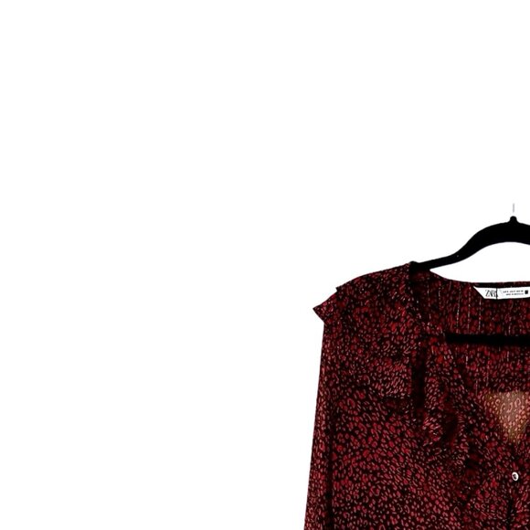Zara Animal Print Ruffle Blouse - Picture 3 of 7